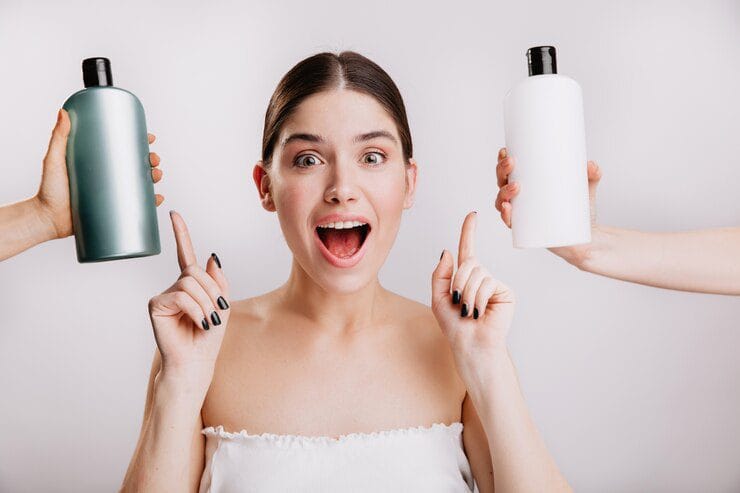 closeup portrait joyful girl posing without makeup white wall woman chose which shampoo is best use 197531 13865